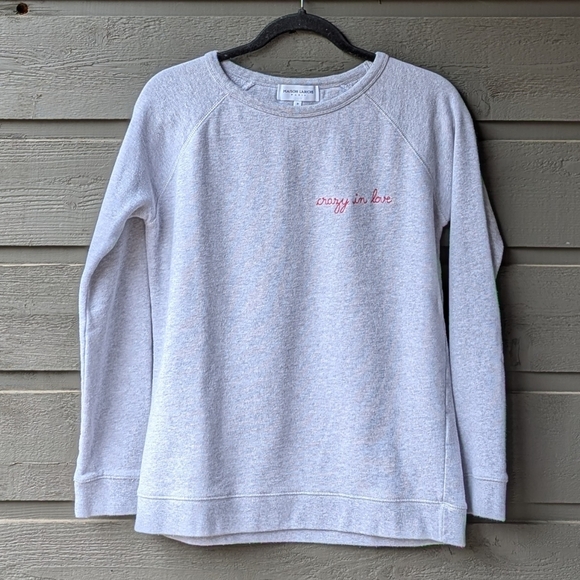 Maison Labiche Crazy In Love Sweatshirt Heather Gray Size Medium - Picture 1 of 10